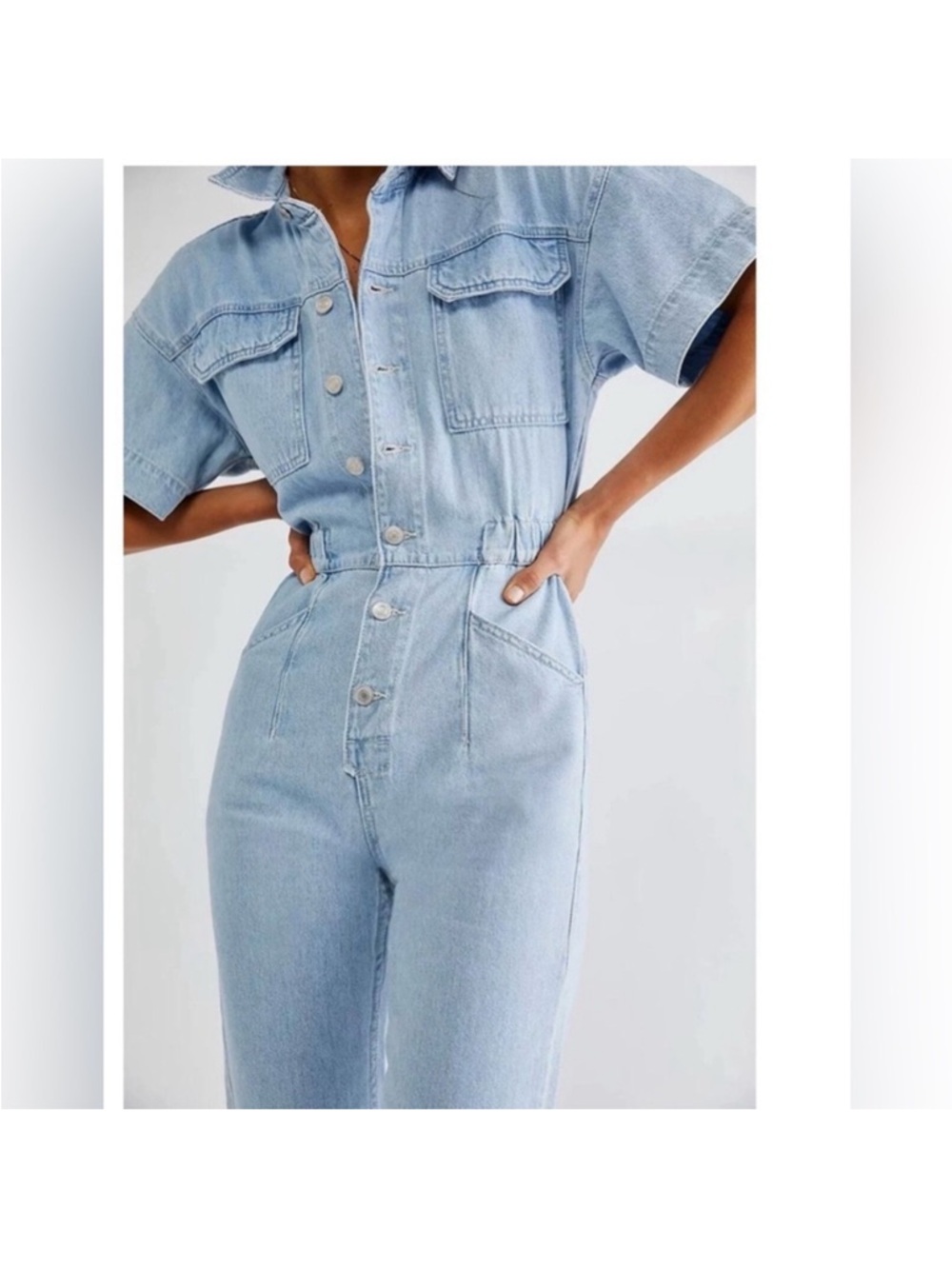 Free People We The Free Marci Jumpsuit in Clear Skies Size XS - Picture 3 of 16